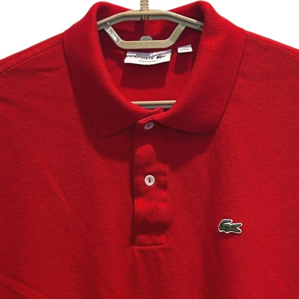 Lacoste Polo Shirt XL Mens Red Classic Fit Alligator Short Sleeve Cotton F8455